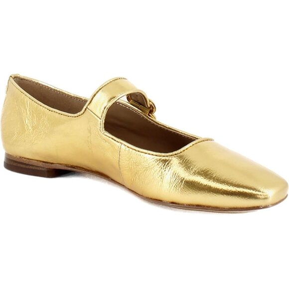 Sam Edelman Womens Medallion Gold Leather  Michaela Mary Jane Ballet Flat Shoes - Picture 7 of 8